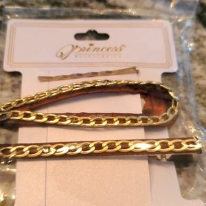 Princess Hair Accessories Gold Chain Clips